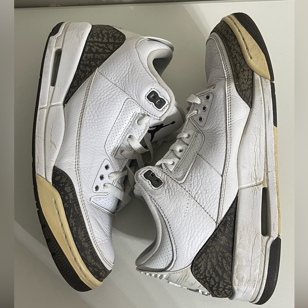 VTG Nike Air Jordan 3 Retro Mocha -White/Black/Brown Size 9.5 - Picture 5 of 7